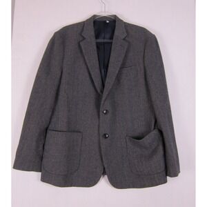 PJ Paul Jones Blazer Mens Large Brown Herringbone Sport Coat Two Button Wool